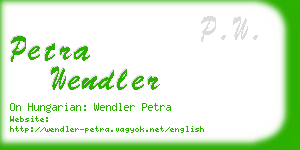 petra wendler business card